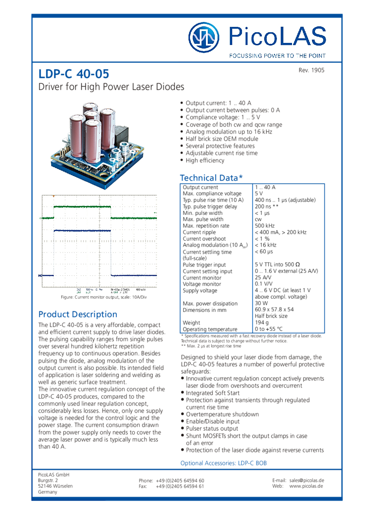 PULSED Laser Diode Drivers (PICOSECOND to CW)