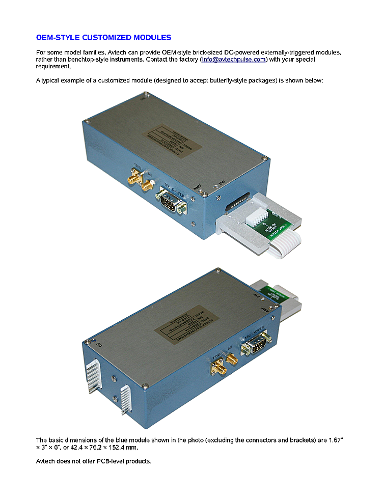 25 MHz Pulsed Driver for Laser Diodes from Avtech