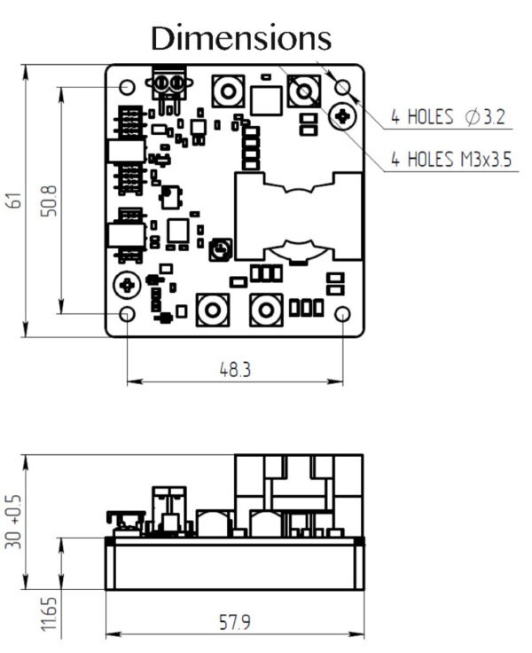 dimensions of laser diode driver circuit SF6100
