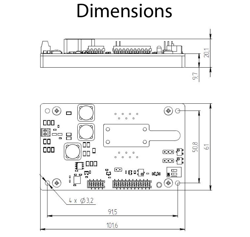 Laser Diode Controller LDC Dimensions