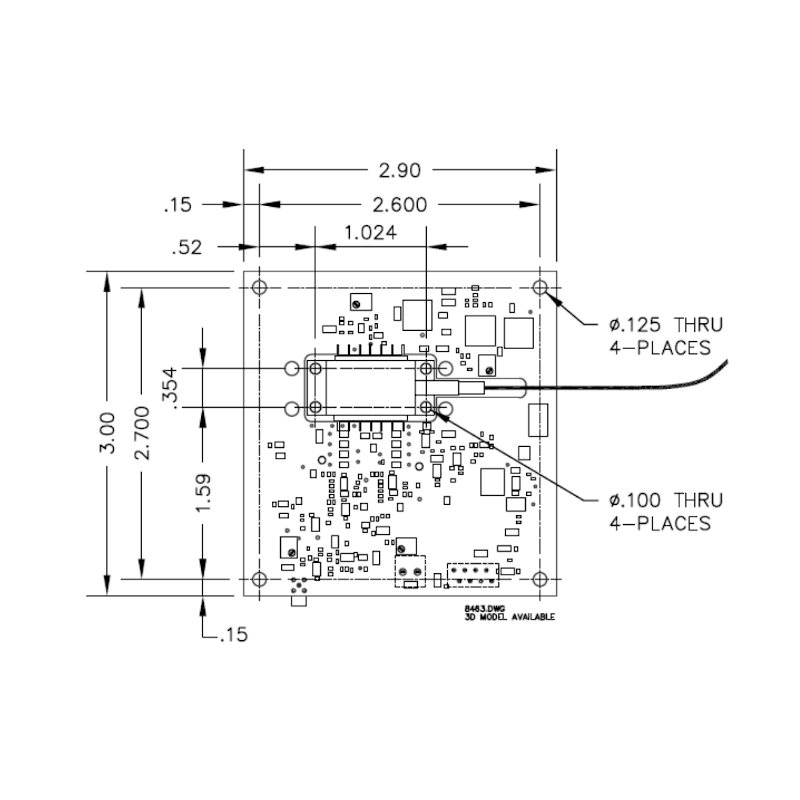 AMI Model 763 Pulsed Laser Controller Dimensions