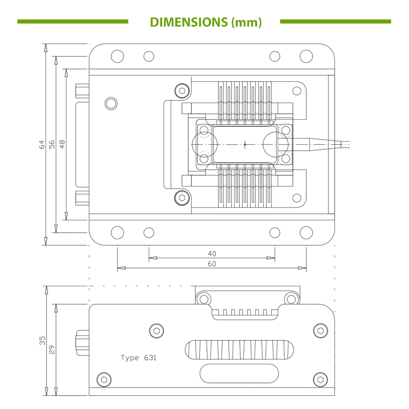 Butterfly Laser Diode Mount Dimensions