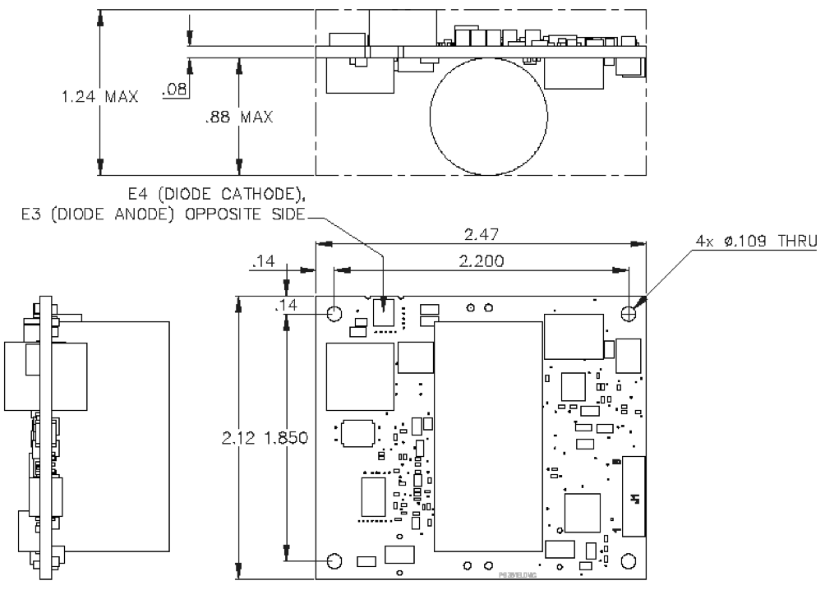 OEM Pulsed Laser Diode Driver Dimensions