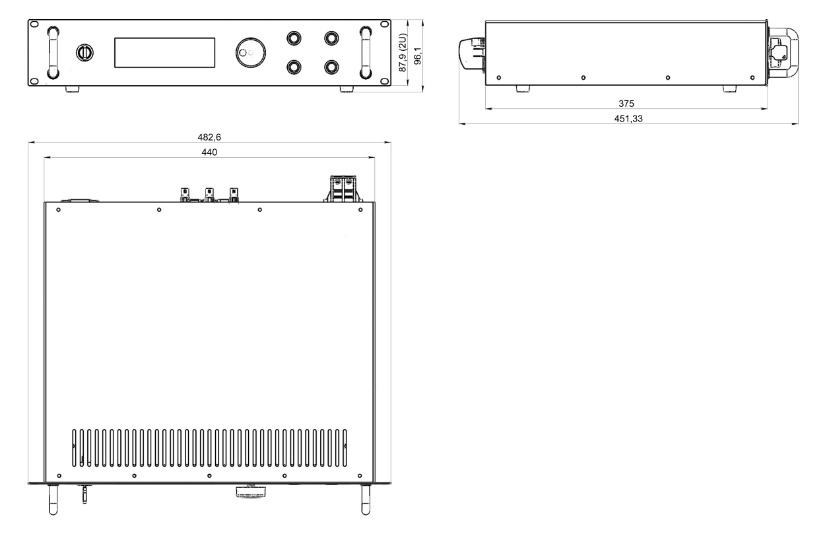 QCW Laser Diode Driver Dimensions