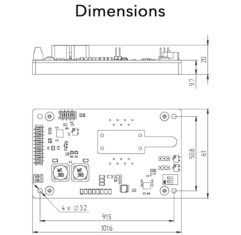 3000mA Laser Diode Controller Mechanical Drawing