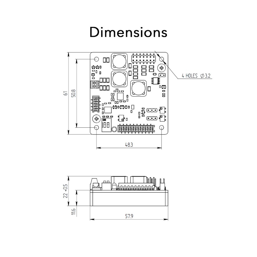 SF8150-NM Laser Diode Controller Mechanical Drawing