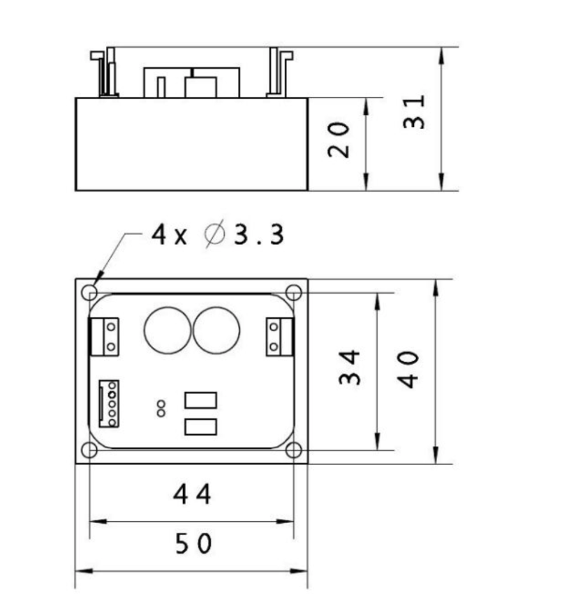 5\A 48V Laser Driver Mechanical Dimensions