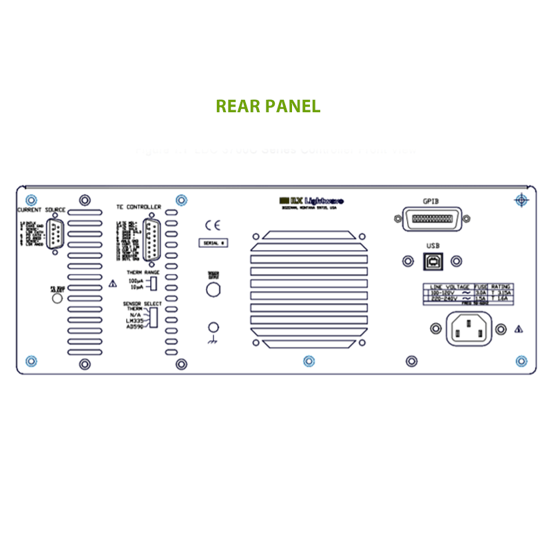 ILX Lightwave LDC-3724B rear panel view