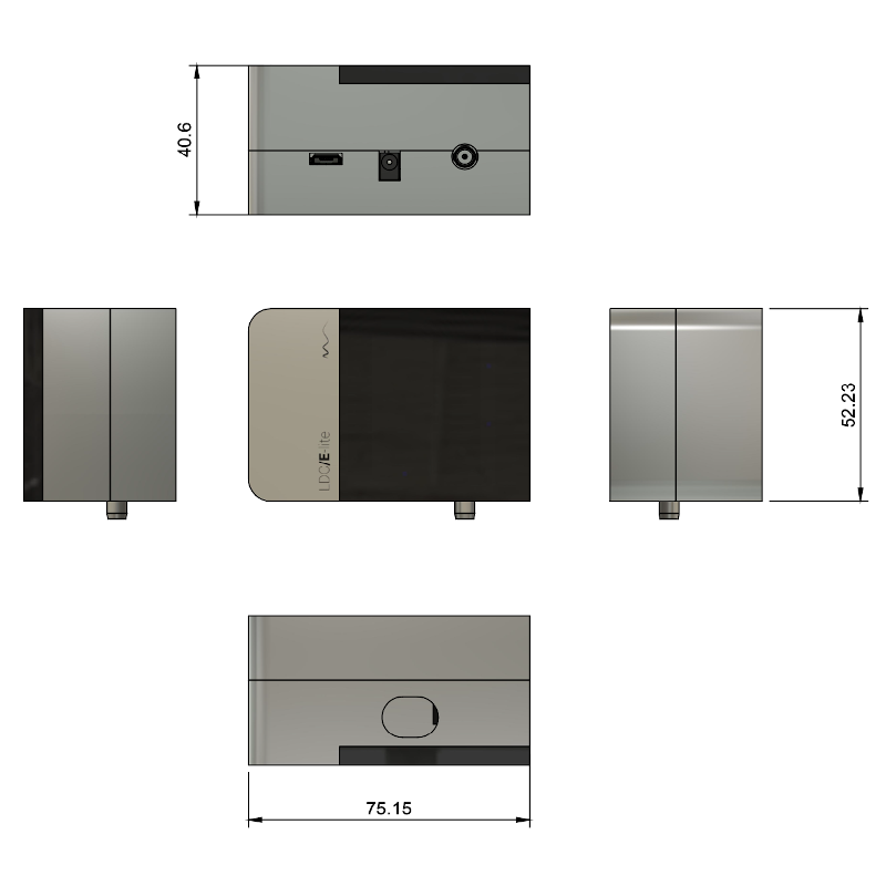 LDC E-Lite Laser Diode Controller Dimensions