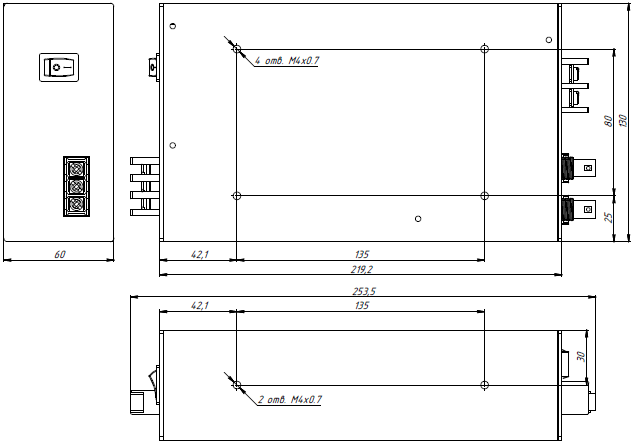 200A Laser Diode Driver Dimensions