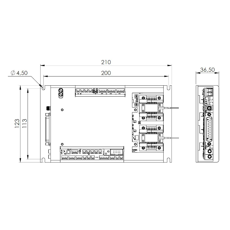 Pulsed Laser Diode Driver Dimensions