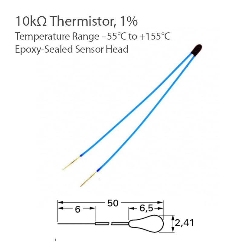 10k ohm ntc thermistor epoxy head